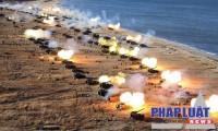 Đơn vị pháo binh Triều Tiên trong một cuộc diễn tập.