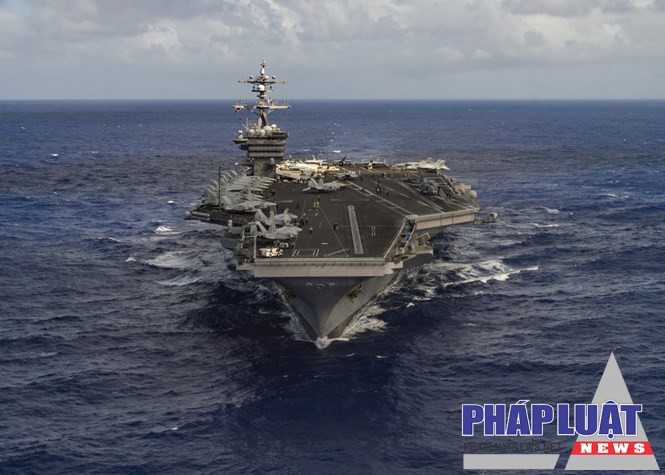 Tàu sân bay USS Carl Vinson của Mỹ được triển khai gần bán đảo Triều Tiên. REUTERS