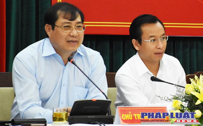 Chủ tịch UBND Đà Nẵng Huỳnh Đức Thơ và Bí thư Thành ủy Đà Nẵng Nguyễn Xuân Anh. Ảnh: Sông Hàn.